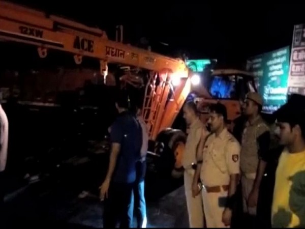 Visuals from accident spot in Bijnor, Uttar Pradesh.