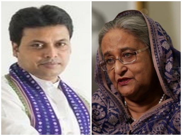 Tripura Chief Minister Biplab Kumar Deb and Bangladesh Prime Minister Sheikh Hasina (File Pic)