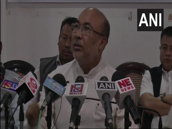 Manipur Chief Minister N Biren Singh addressing press conference in Imphal on Tuesday