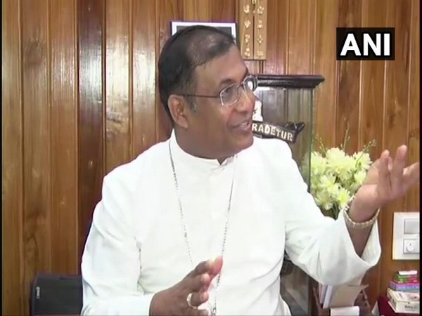 KA William, Bishop of Catholic Diocese of Mysore talking to ANI on Thursday 