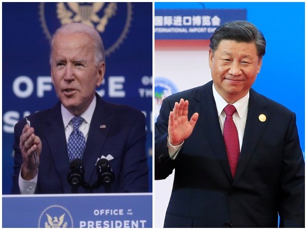 Joe Biden (lef) and Xi Jinping (right)