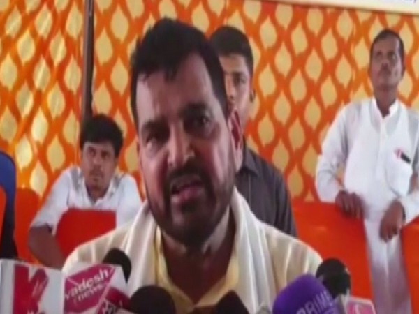 BJP MP Brij Bhushan Sharan Singh talking to media in Gonda on Saturday. Photo/ANI