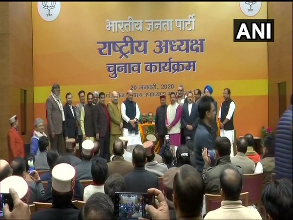 Visuals from BJP party office in New Delhi on Monday.