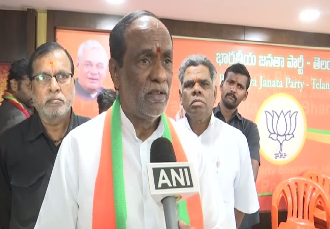 Telangana BJP President K Laxman speaking to ANI in Hyderabad on Monday