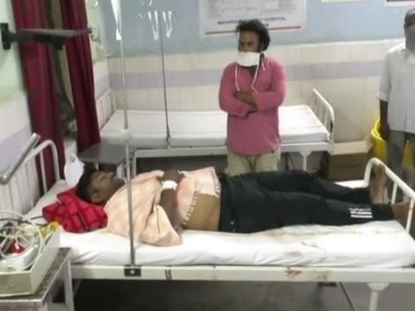 Visual of K Narayana Rao lying in the hospital after being stabbed on Monday by unknown persons. [Photo/ANI]