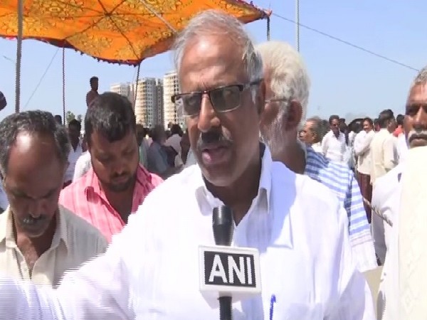 BJP leader Jammula Shyam Kishore speaking to ANI in Amaravati, Andhra Pradesh. Photo/ANI