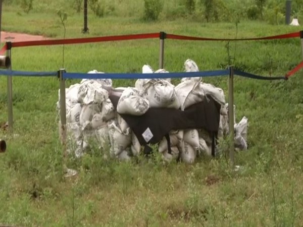 The area where the parcel exploded on Monday at the hubli railway station in Karnataka. Photo/ANI