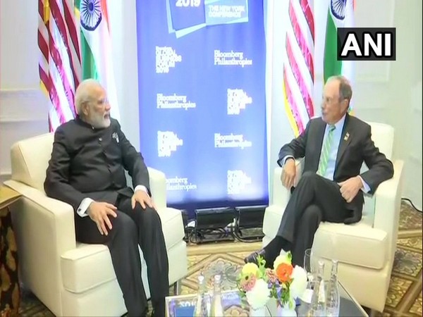 PM Modi meets Michael Bloomberg in New York on Wednesday.