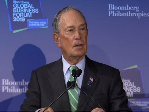 Michael Bloomberg speaking at the Bloomberg Global Business Forum in New York. 