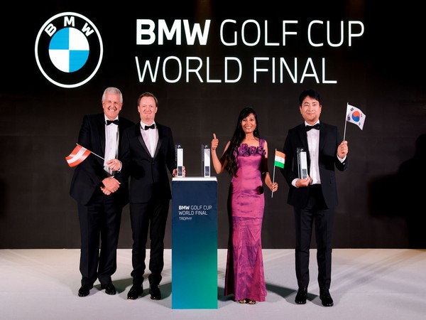 BMW Golf Cup World Final, Dubai. Colin Montgomerie, Markus Rosenthaler, Parita Vinod Kothari, Moonhwi Lee