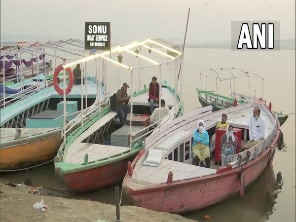 Boats docked in Varanasi ghat (Photo/ANI)