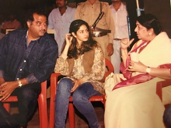 Boney Kapoor, late Sridevi and late Lata Mangeshkar (Image source: Instagram)