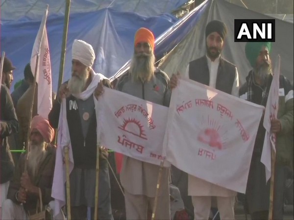 Visual from a farmers' protest site. [Photo/ANI]