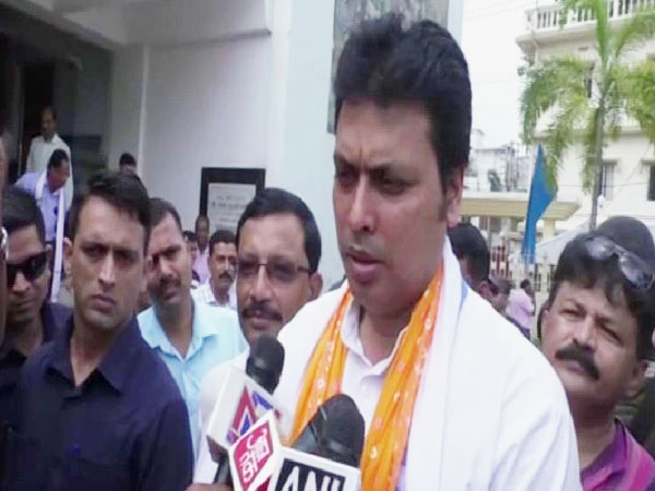 Tripura CM Biplab Deb adrresses the media during the inauguration function