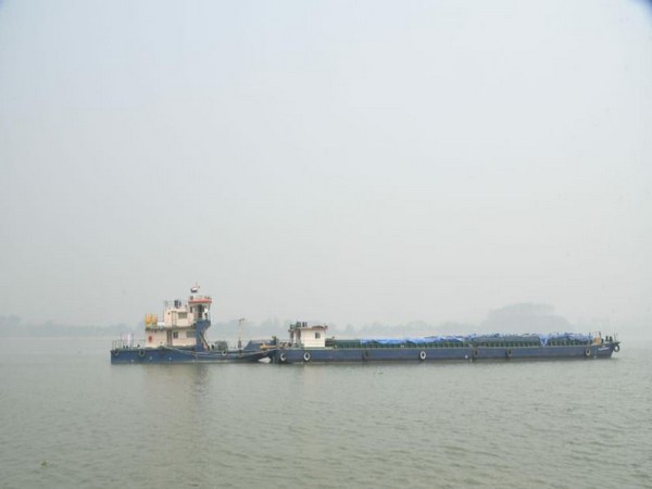 motor vessel(MV) Ram Prasad Bismil becomes the longest vessel ever to sail on the Brahmaputra river(ANI)