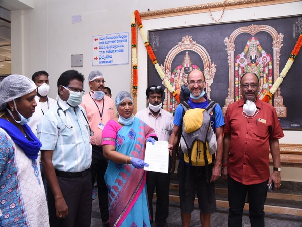 Culley Clive Bryant, a British national will return to UK after being discharged from a quarantine centre in Andhra Pradesh. Photo/ANI