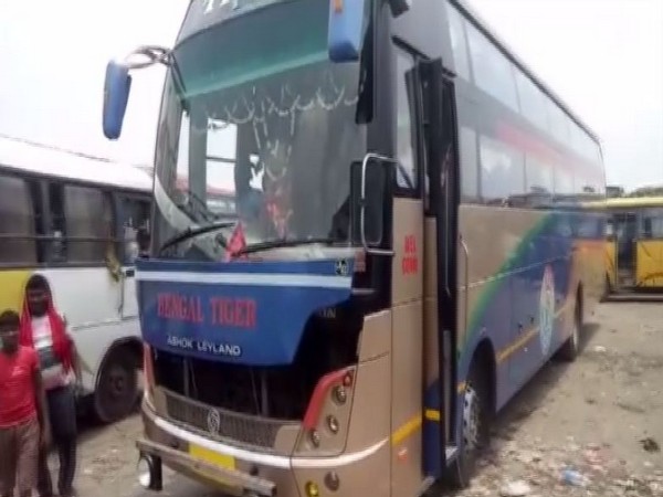 The bus was coming from West Bengal to Bihar when it was attacked in Bardhman district on Saturday. (Photo/ANI)