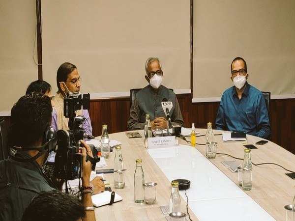 Visual of the meeting chaired by Secretary of India Post, Vineet Pandey (Photo/ANI)