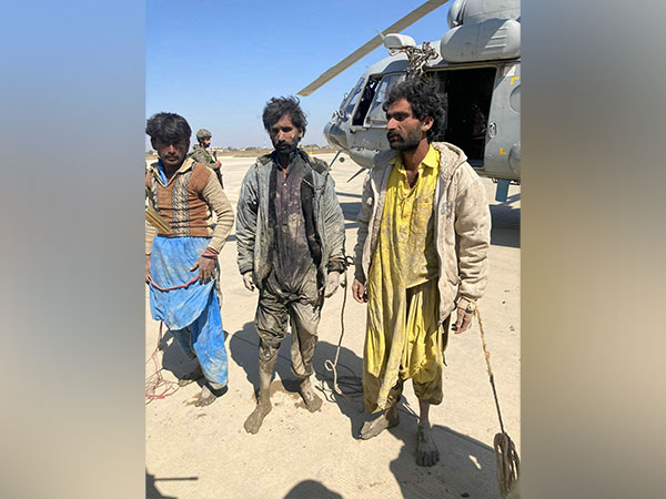 Arrested Pakistani nationals in BSF custody. (ANI/photo)