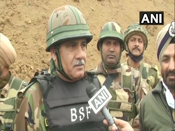 IG BSF NS Jamwal talking to media over a tunnel found at the international border in Hiranagar sector. (Photo/ANI)