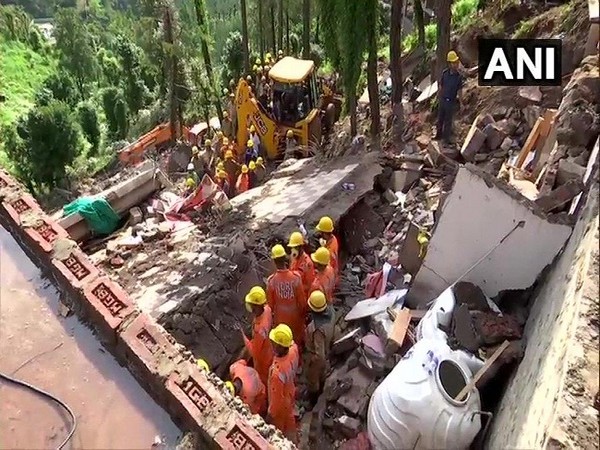 Building collapse site in Solan, Himachal Pradesh on July 15. Photo/ANI