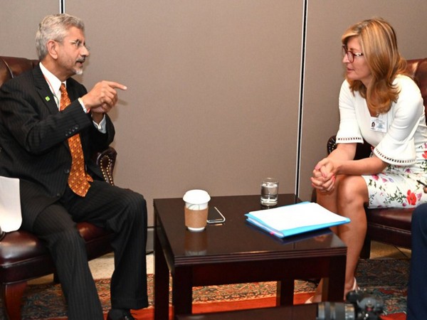 External Affairs Minister S Jaishankar with his Bulgarian counterpart in New York on Monday 