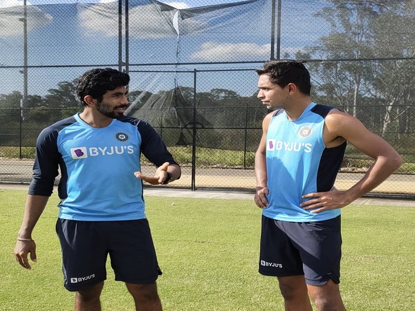 Indian pacer Jasprit Bumrah and Kartik Tyagi (Image: BCCI's Twitter)
