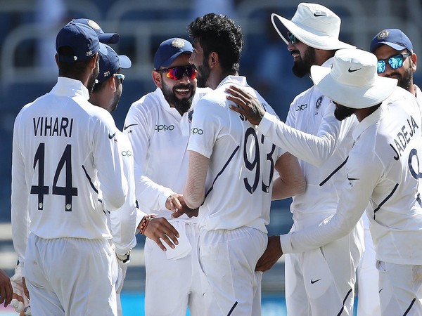 Bumrah celebrates after taking his fifth wicket against West Indies (Photo/ BCCI Twitter)