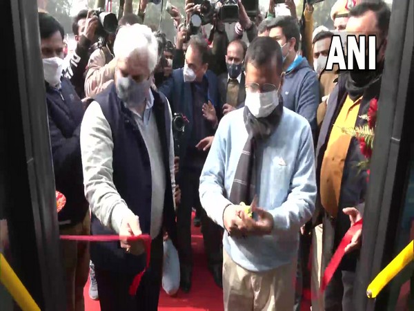 Delhi Chief Minister Arvind Kejriwal during the inauguratio. (ANI/photo)