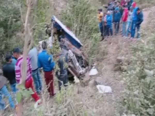 Visuals from the scene where bus crashed in Jammu and Kashmir's Rajouri district on Thursday