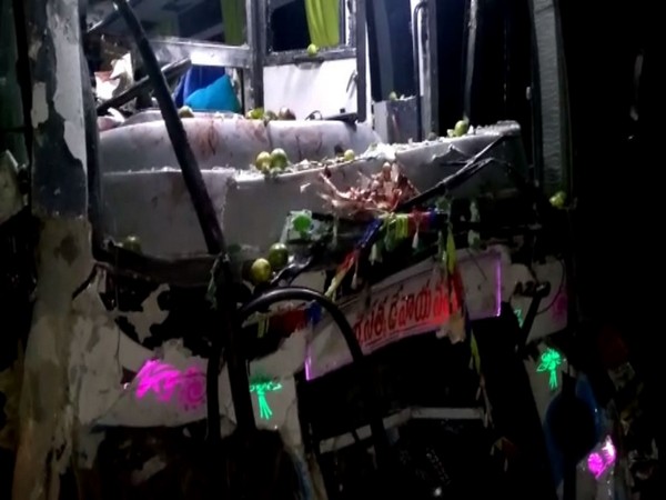 The mini-truck at the site of accident. Photo/ANI