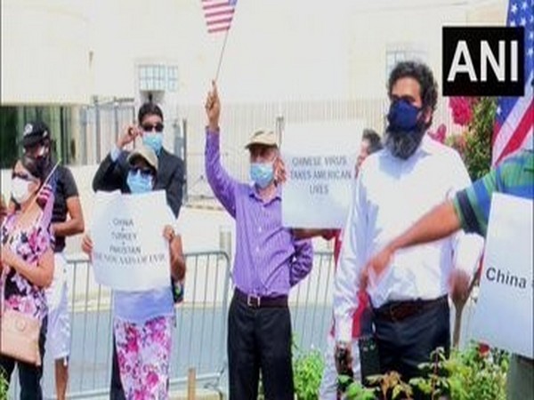 Indian community stages protest outside Chinese Embassy in Washington on Saturday