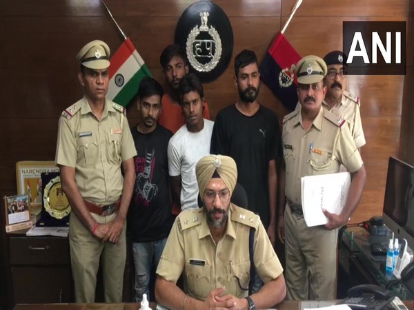 Visual of police personnel with the accused persons (Photo/ANI) 