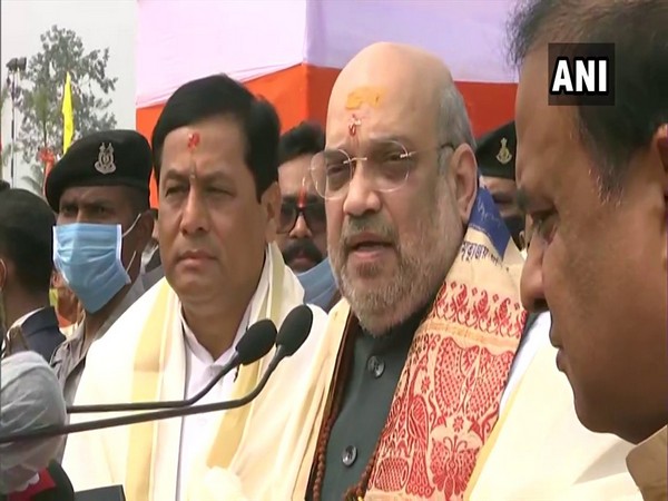 Home Minister Amit Shah in Assam on Thursday. (Photo/ANI)