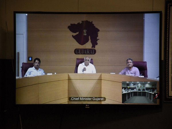 Gujarat Chief Minister inaugurating state's first paediatric COVID hospital. (Photo/ANI)