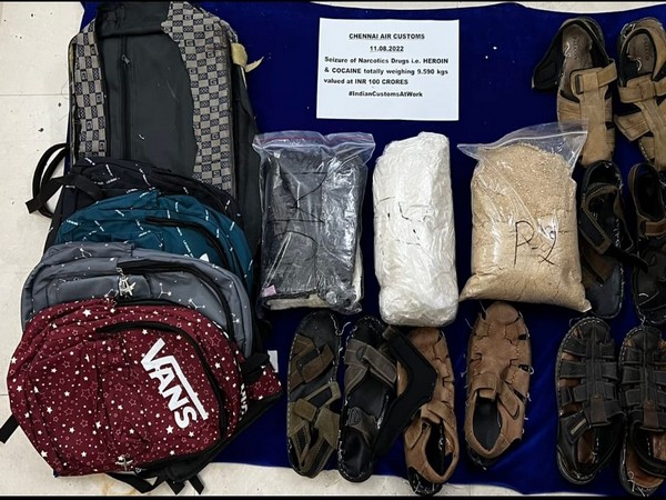 Heroin and cocaine seized at Chennai airport (Photo/ANI)