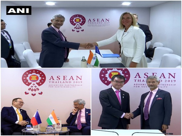 External Affairs Minister S Jaishankar holding bilateral talks with different leaders in Bangkok on Thursday.