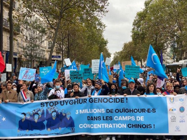 More than 2000 people gathered in Paris to raise their voice against the ongoing genocide of Uyghurs in Xinjiang by the Chinese Communist Party.  