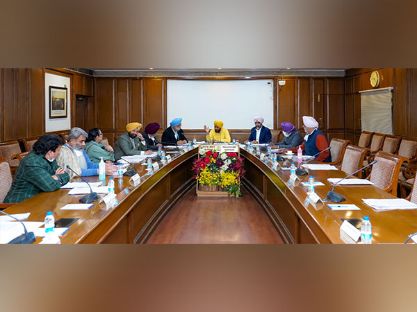 Punjab Chief Minister Charanjit Singh Channi chairing a Cabinet meeting at Punjab Bhawan (Photo/ANI) 