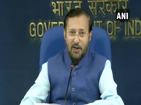  Information and Broadcasting Minister Prakash Javadekar addressing the media at Shastri Bhawan in New Delhi on Wednesday. [Photo/ANI]