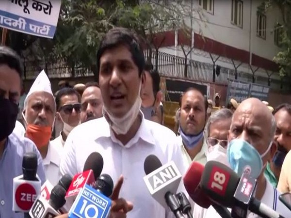 AAP leader Saurabh Bharadwaj speaking to media. (Photo/ANI)