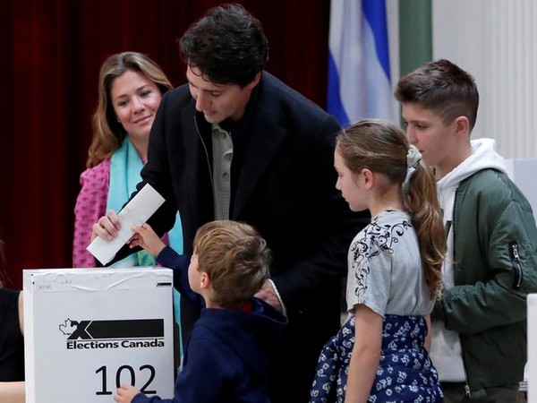 Canadian Prime Minister Justin Trudeau votes in Montreal