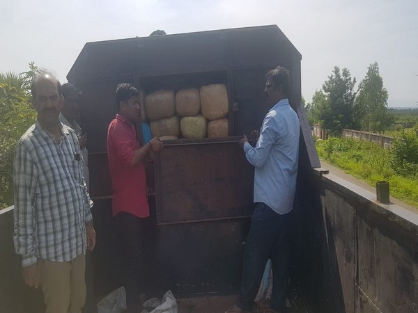 Cannabis worth around Rs 1 crore seized from a truck in rural Visakhapatnam. (Photo/ANI)