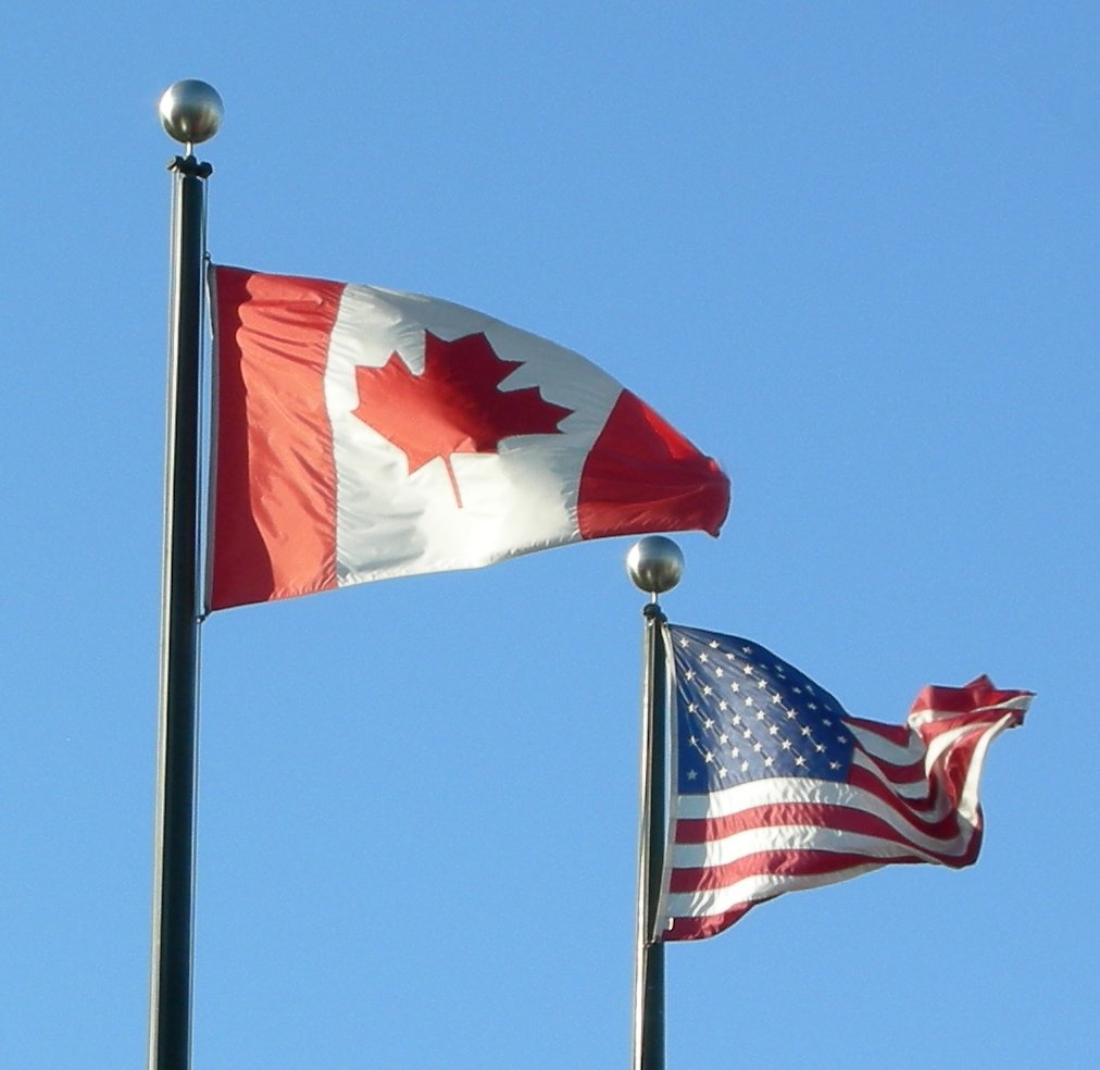 Flags of Canada, USA (Representative Image)