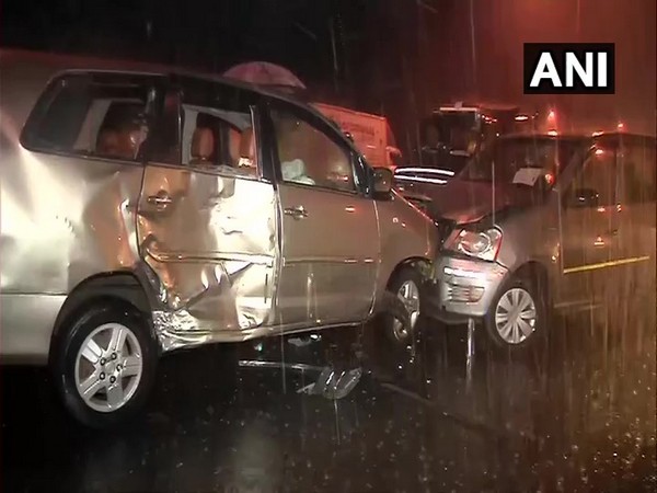 Visuals of the cars collided on Andheri flyover in Mumbai, Maharashtra. 