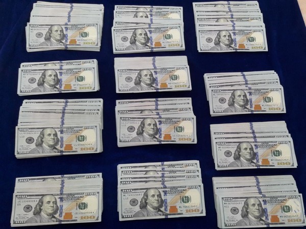 The currency seized with the three passengers at Chennai airport on Tuesday. 