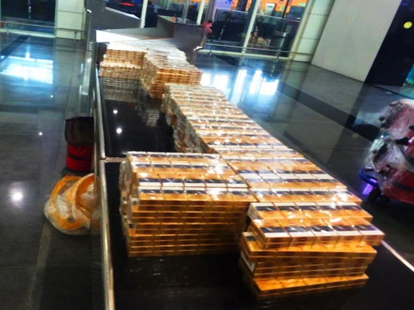 23,310 packets of cigarettes seized at Coimbatore Airport . Photo/ANI