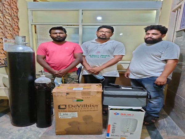 Three held for black marketing of Oxygen cylinders in Bengaluru. (Photo/ANI)