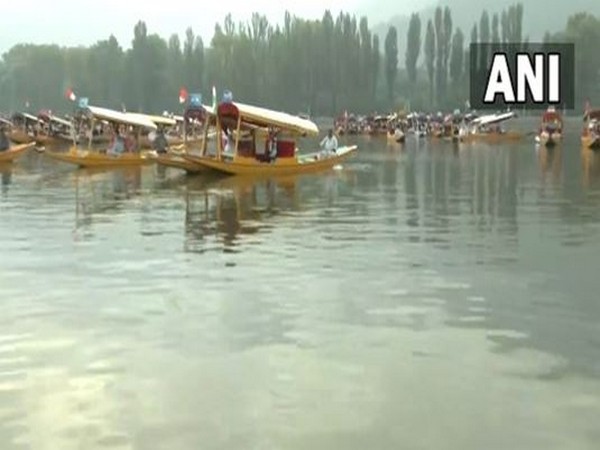 The Tiranga Shikara Rally at Srinagar's Dal Lake (Photo/ANI)
