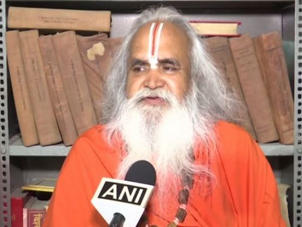 President of Ram Janmabhoomi Nyas Ram Vilas Vedanti speaking to ANI in Ayodhya on Thursday. Photo/ANI